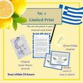 No.1 The one that points to quiet joy - Inspired by Greece and lemons. Limited Print. One-time purchase or gift