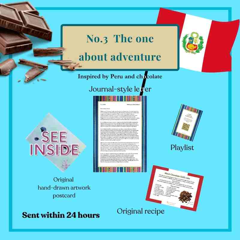 No.3 The one about adventure - inspired by Peru and chocolate. One-time purchase or gift