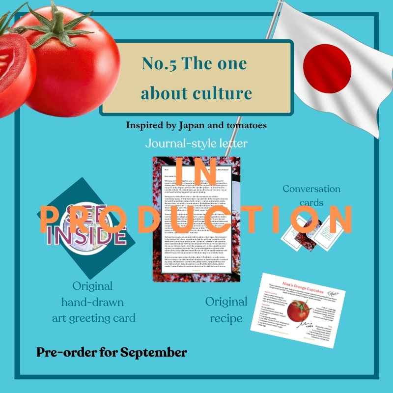 No.5 The one about culture - inspired by Japan and tomatoes. One-time purchase or gift.