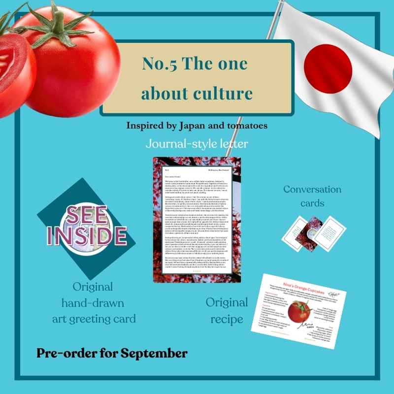 No.5 The one about culture - inspired by Japan and tomatoes. One-time purchase or gift.